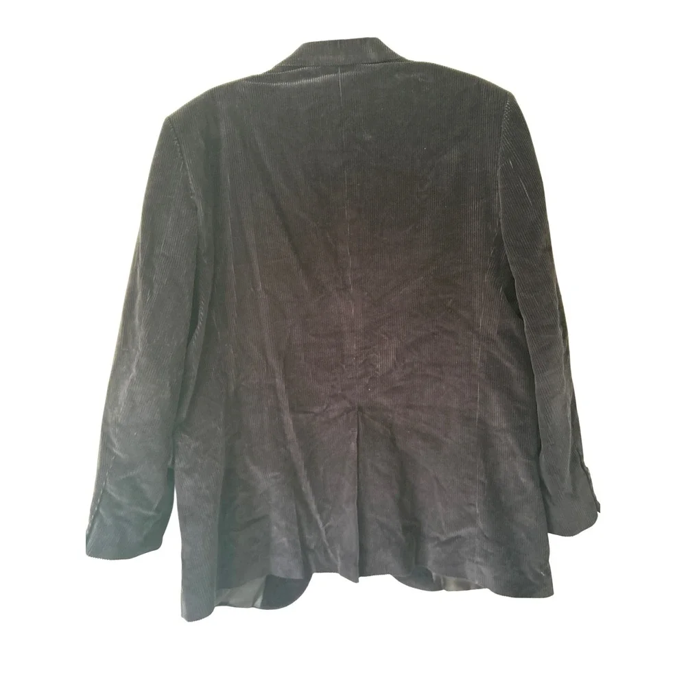 Mens Dark Navy Corduroy Blazer Jacket 42‎ Regular Cotton Single Breasted